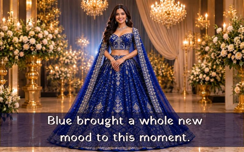 Blue Lehenga Captions For Instagram