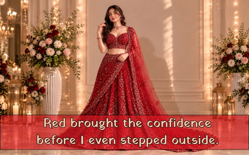 Red Lehenga Captions For Instagram